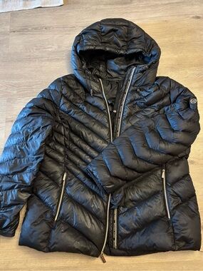 Michael Kors Black Quilted Hooded Puffer Jacket